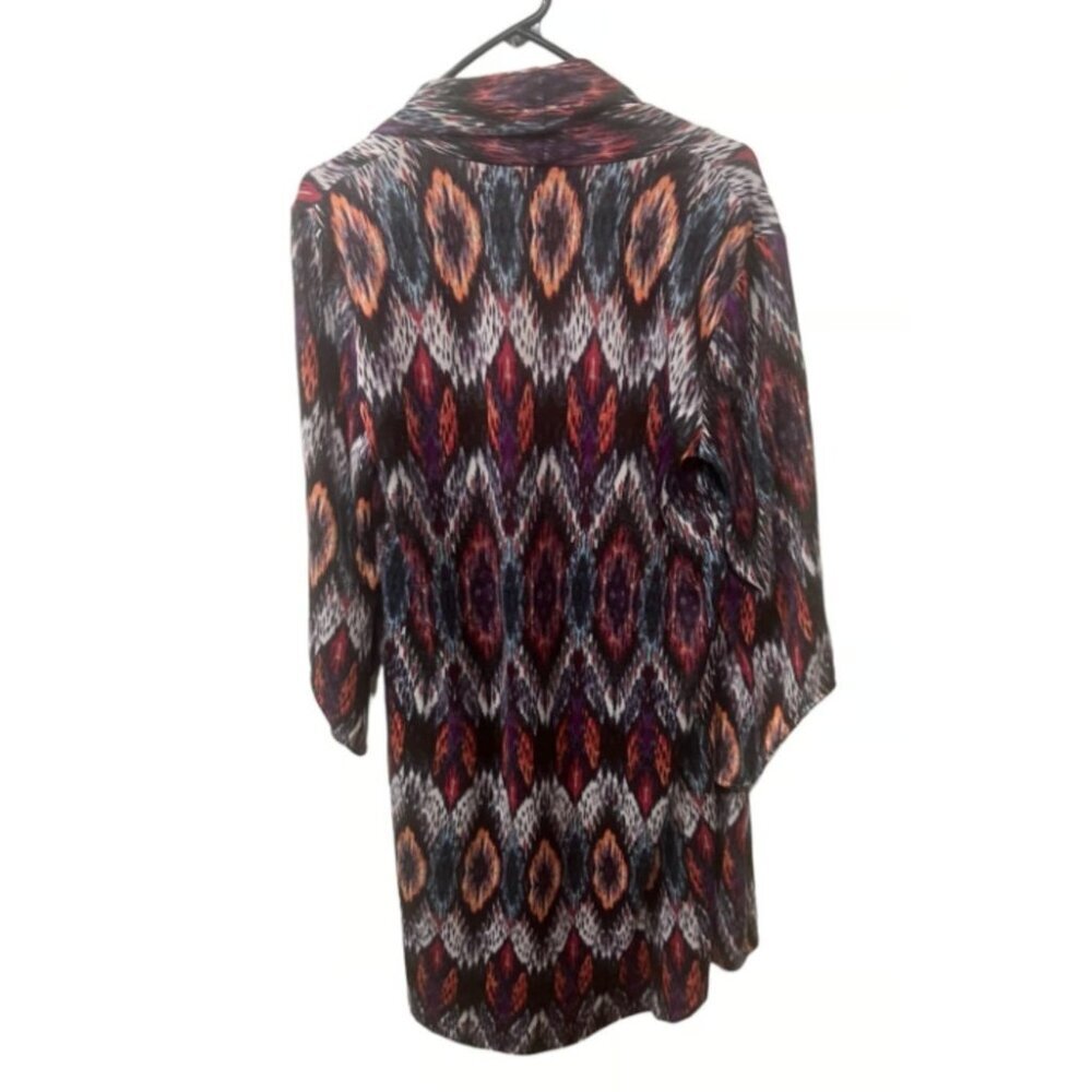 Wrangler Womens Open-Front 3/4 Sleeve Printed Cardigan Jacket Lightweight med - Picture 4 of 4